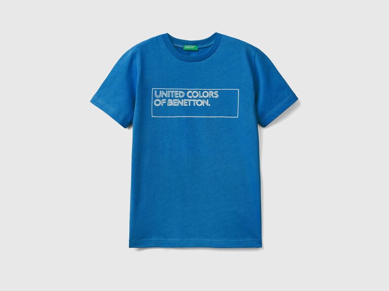 (image for) benetton shopping online T-shirt 100% cotone con logo Prezzi